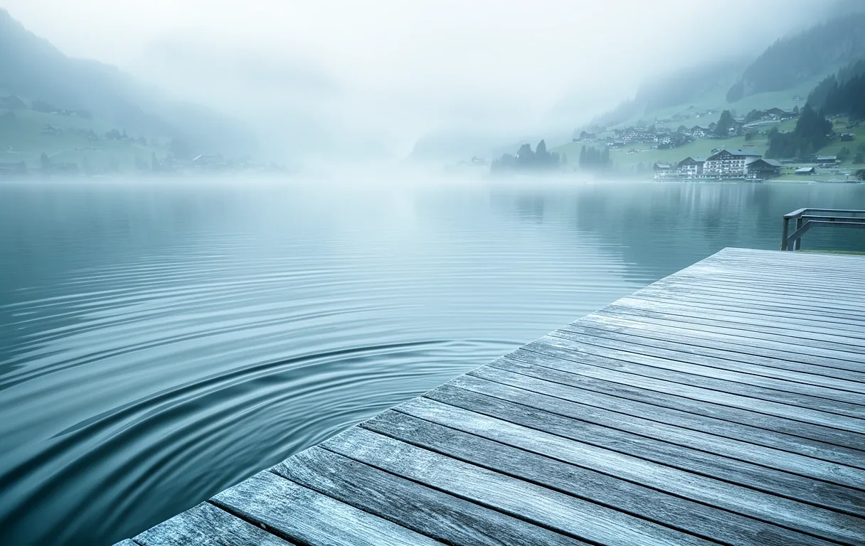 Morgennebel über dem Genfersee